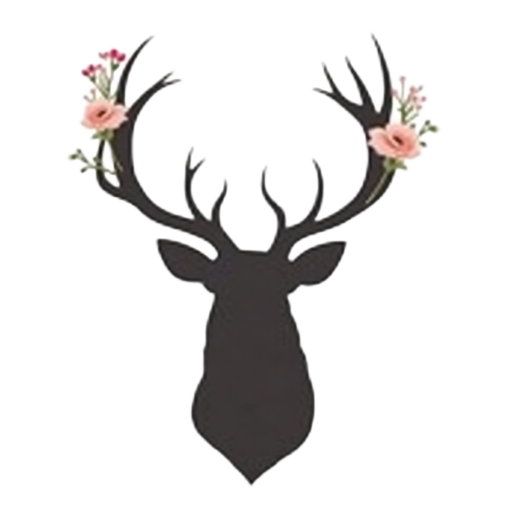 Floral Deer Silhouette